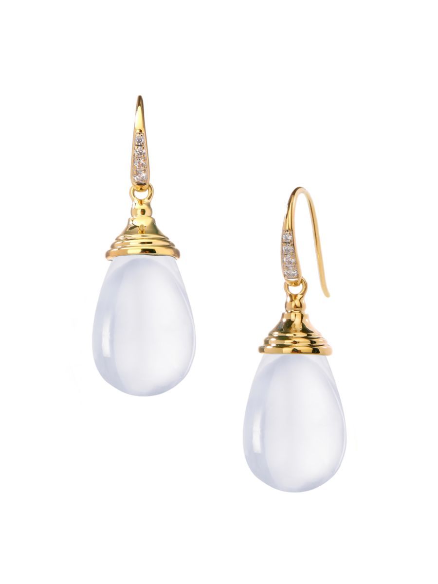 Syna Mogul 18K Gold, Diamond & Moon Quartz Teardrop Earrings | Saks Fifth Avenue