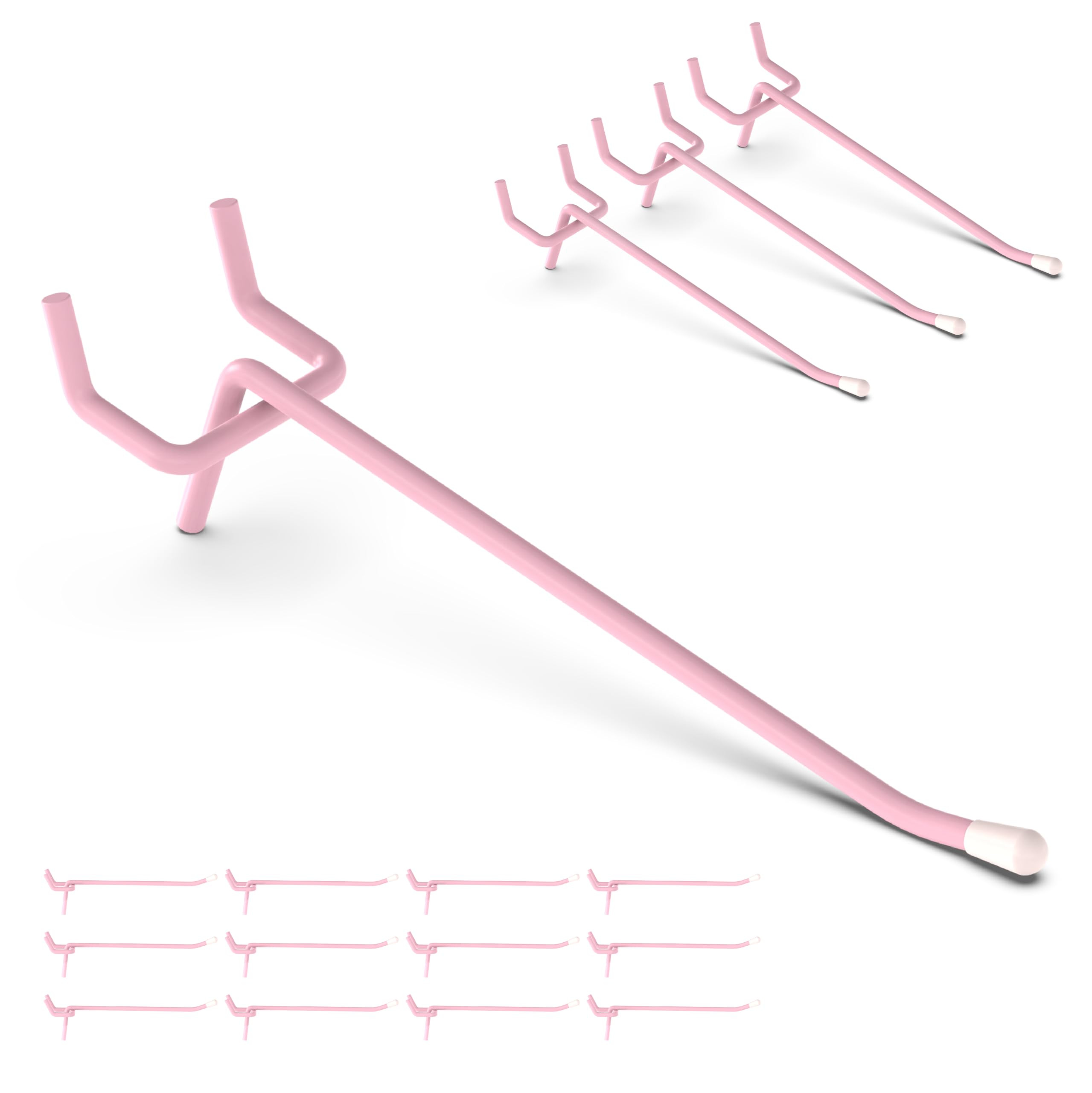HUHOLE Pegboard Hooks 4 Inch 50PC, Pink Peg Board Hooks, Fit 1/4" or 1/8" Pegboard, Ideal Peg Boa... | Amazon (US)