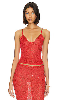 ASTA RESORT Carolina Camisole in Rossa Sequin from Revolve.com | Revolve Clothing (Global)