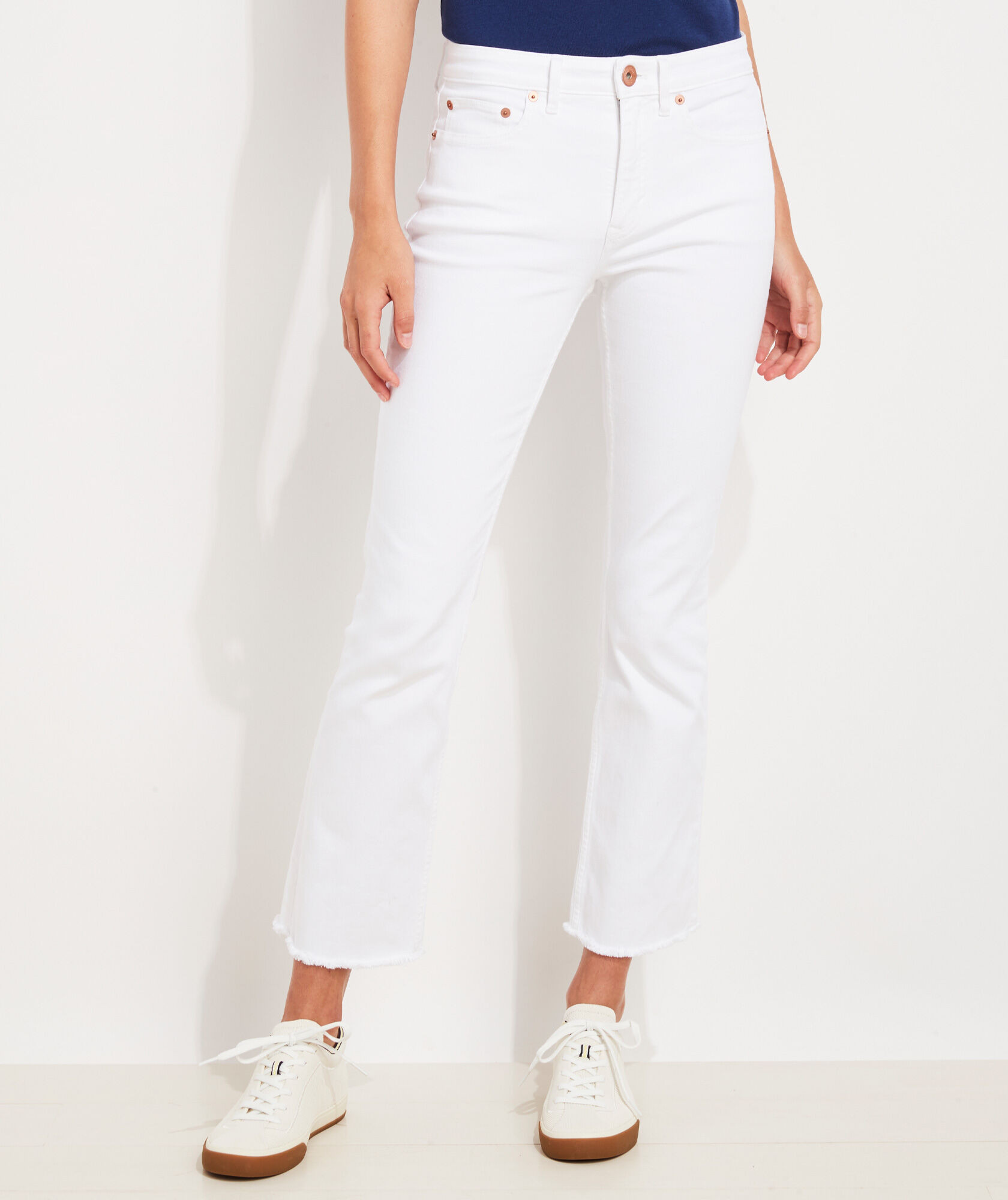 Kick Flare Jamie High-Rise White Jeans | vineyard vines