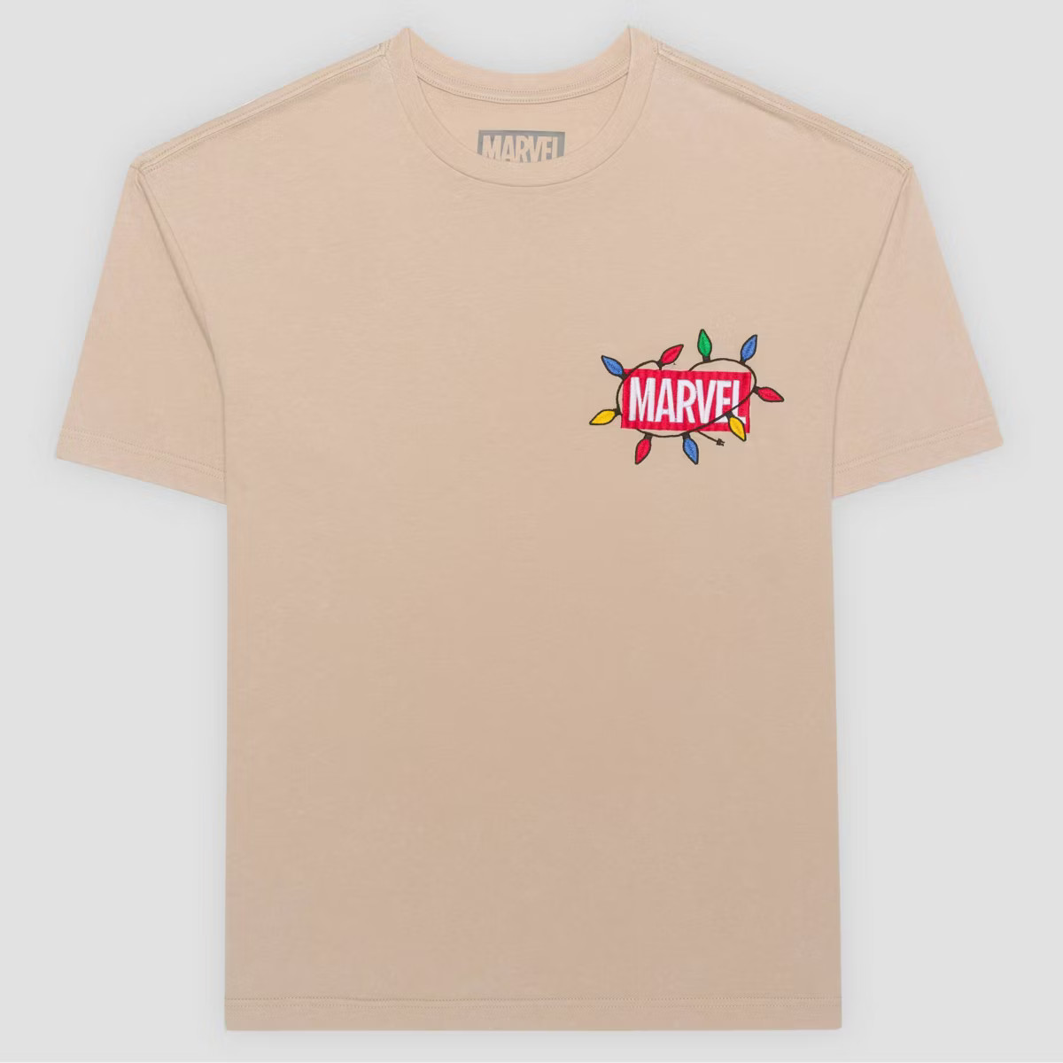 Men's Marvel Holiday Graphic T-Shirt - Tan | Target