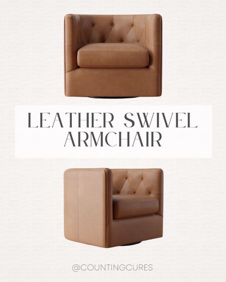 A comfy and eye-pleasing seating is a must for any living room! This leather swivel armchair fits the bill!
#furniturefinds #neutralaesthetic #modernhome #potterybarn

#LTKstyletip #LTKSeasonal #LTKhome