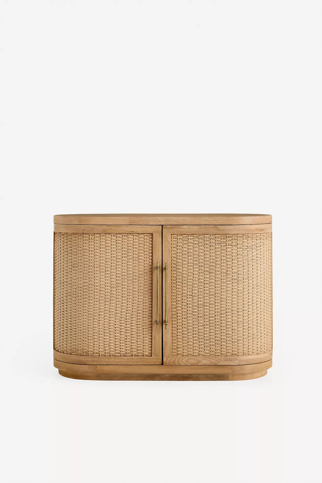 Sienna Oak Wood Woven Entryway Cabinet | Anthropologie (US)
