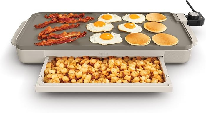 bella 10" x 20" Electric Griddle with Warming Tray, EverGood™ Ceramic Nonstick Coating & Remova... | Amazon (US)