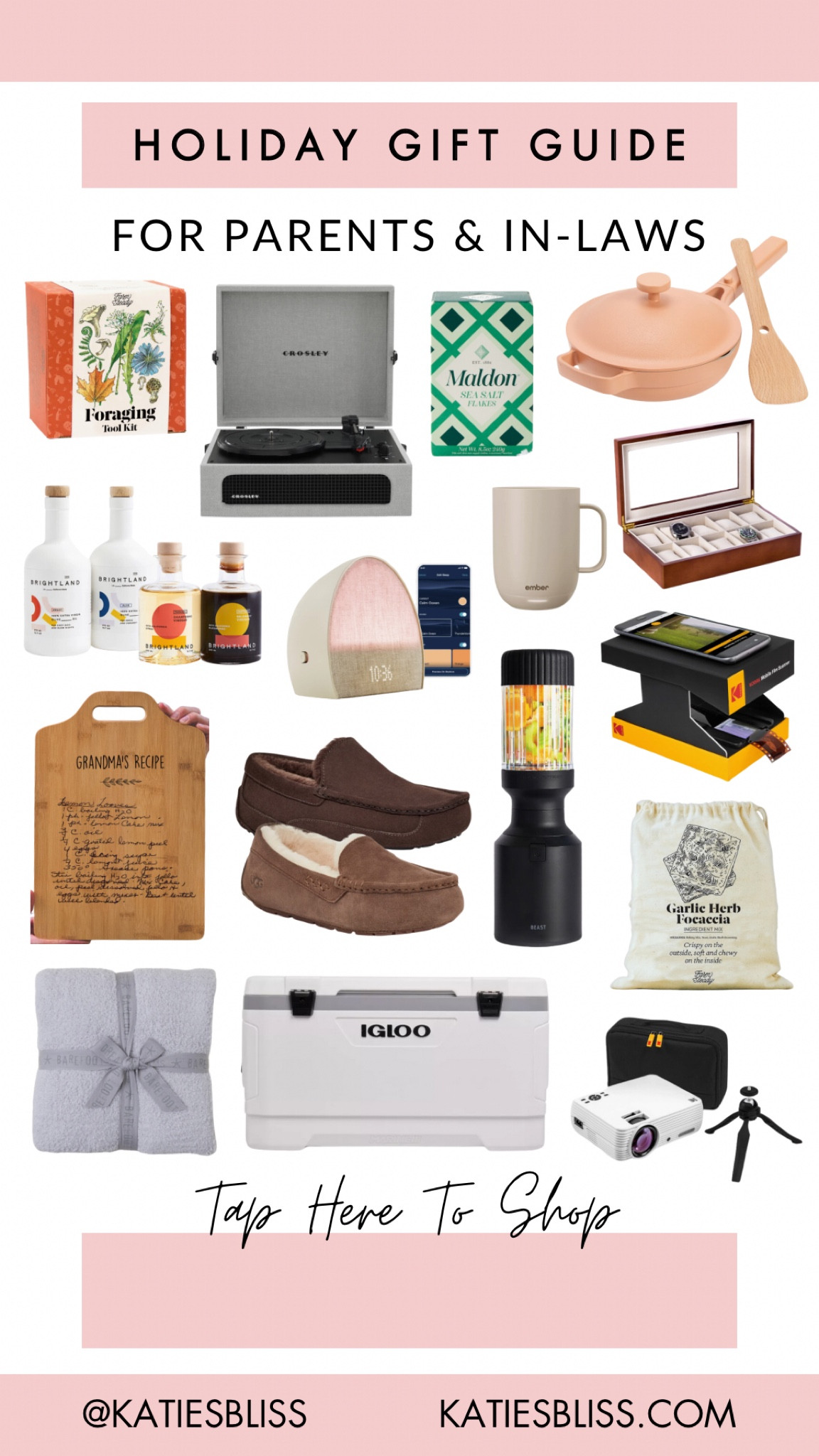 Holiday gift guide 🎁 for parents and in-laws 

Grandparents. Mother in law. Father in law. Mom. Dad. Record player. Always pan. Watch holder. Blender. Slippers. Blanket. Cooler. Projector. Olive oil. Hatch alarm clock. 

#LTKHoliday #LTKHome #LTKGiftGuide