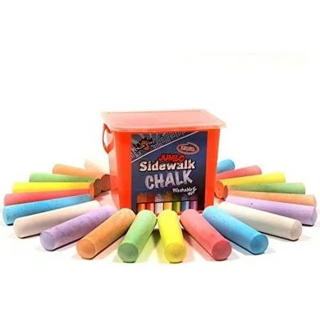 Chalk City Sidewalk Chalk 20 Count 7 Different Colors Jumbo Chalk Non-Toxic Washable Art Set | Walmart (US)