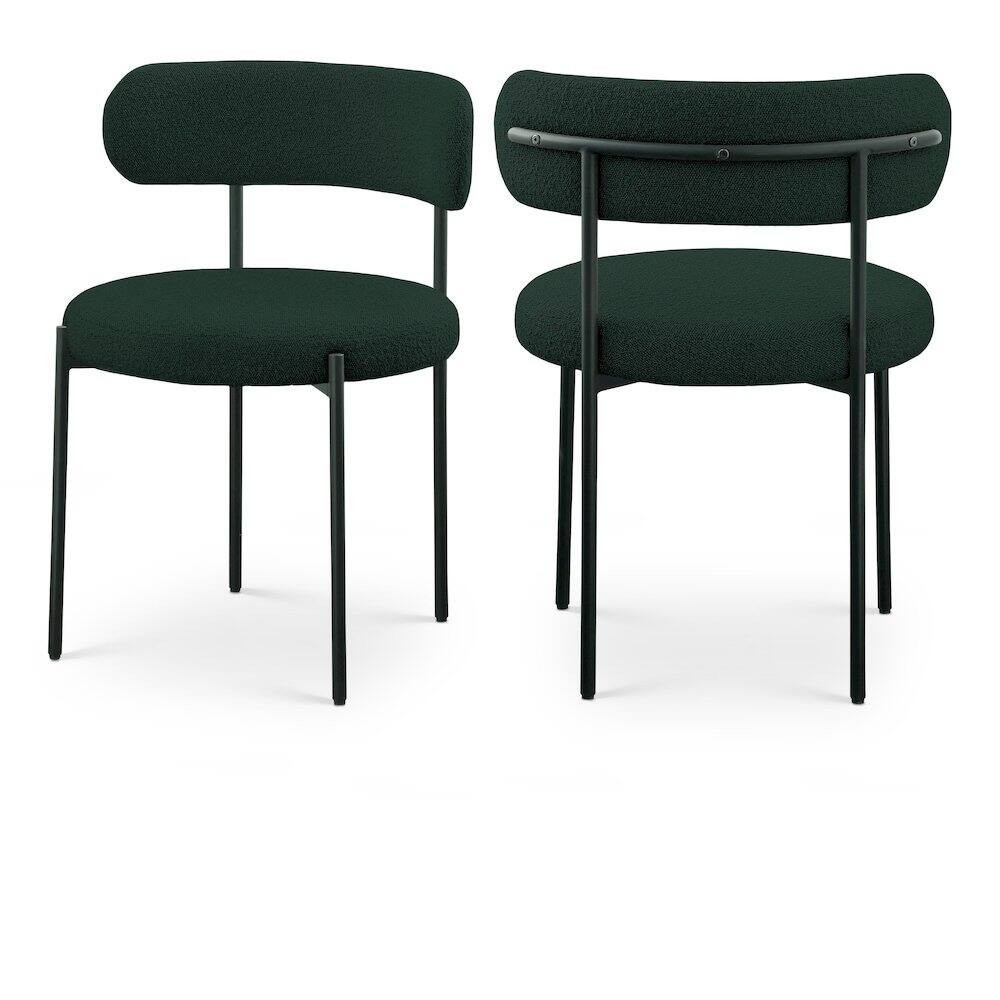 Meridian Furniture - Beacon Boucle Fabric Dining Chair, Set of 2 - Green | Best Buy U.S.