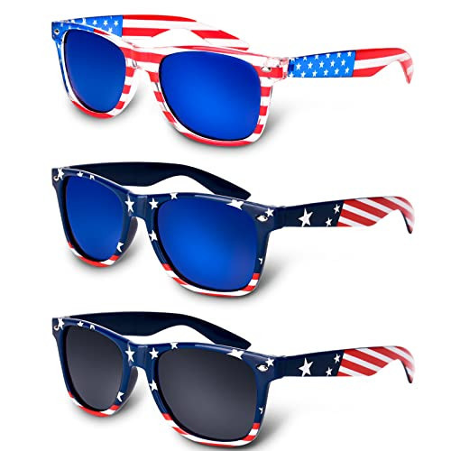 CaseTank 3Pcs American Flag Sunglasses, 4th of July Decor Party Accessories, Independence Day Decorations | Amazon (US)