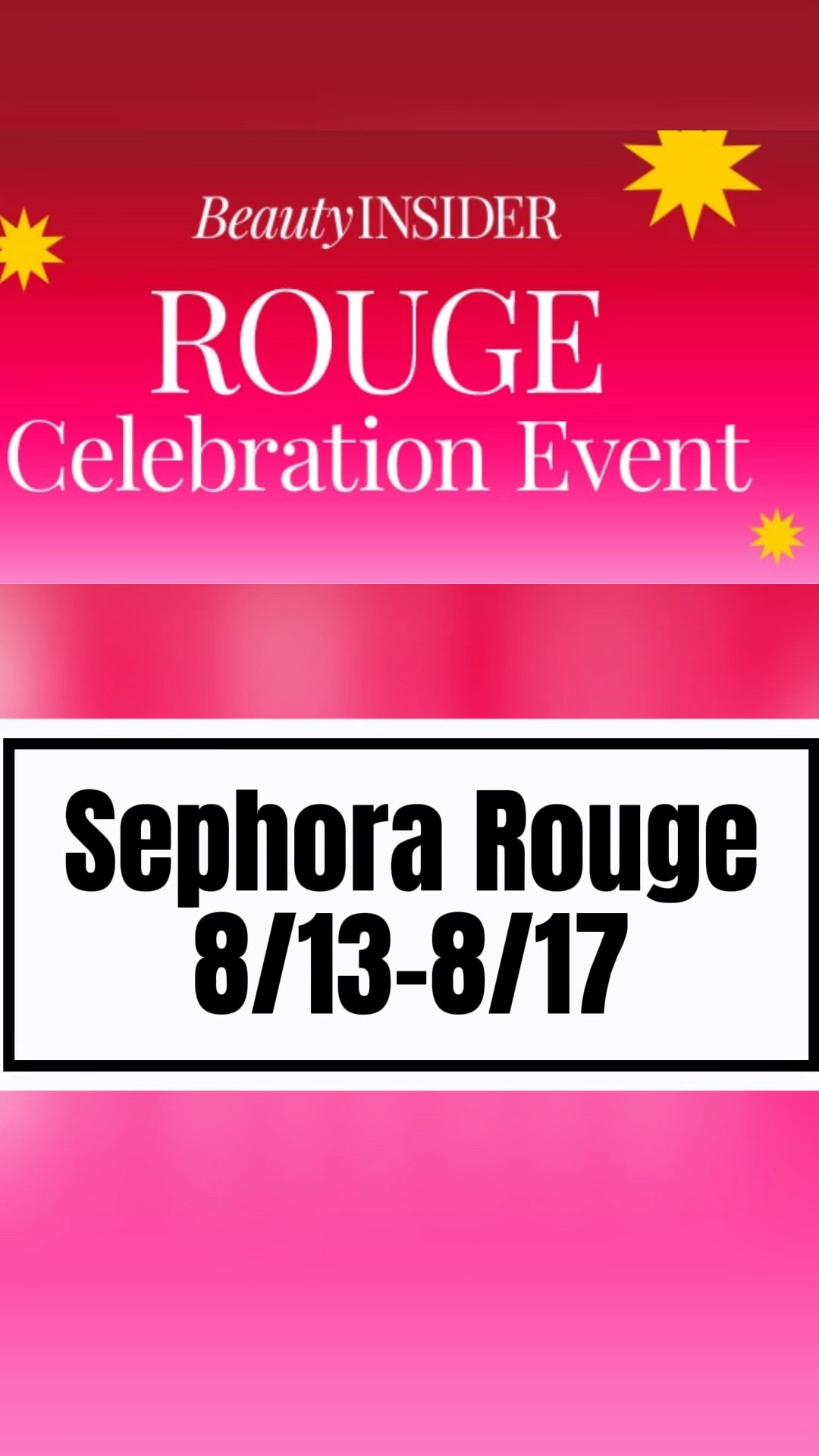 Sephora ROUGE Celebration Event 8/13-8/17! 4x points on purchases for the Top Tier! Discounts on Sephora items, FREE Dagne Dover Phone Sling with a $125 purchase. FREE Sephora x BaubleBar Lipstick Purse Charm & In-Store SURPRISES! 

#LTKBeauty #LTKStyleTip #LTKSaleAlert