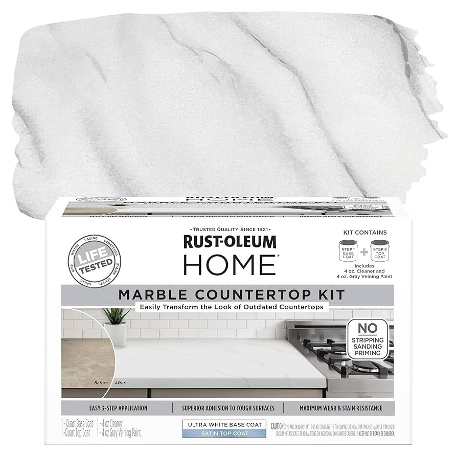 Rust-Oleum 384964 Home Marble Countertop Coating Kit, 72 fl oz, White | Amazon (US)
