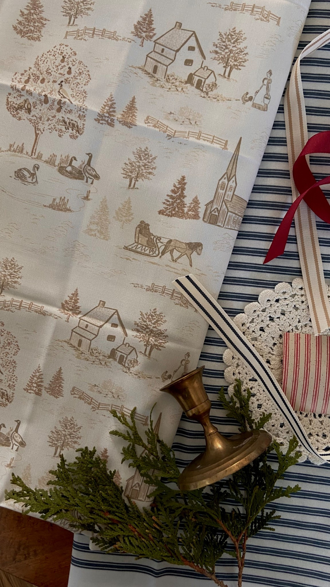 I can never resist a good toile, so when I saw this Christmas version, I was all in. Perfect for holiday crafts or even gift wrapping.

#LTKHome #LTKSeasonal #LTKHoliday