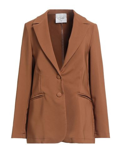 Crochè Woman Blazer Camel Size L Polyester, Elastane | YOOX (US)