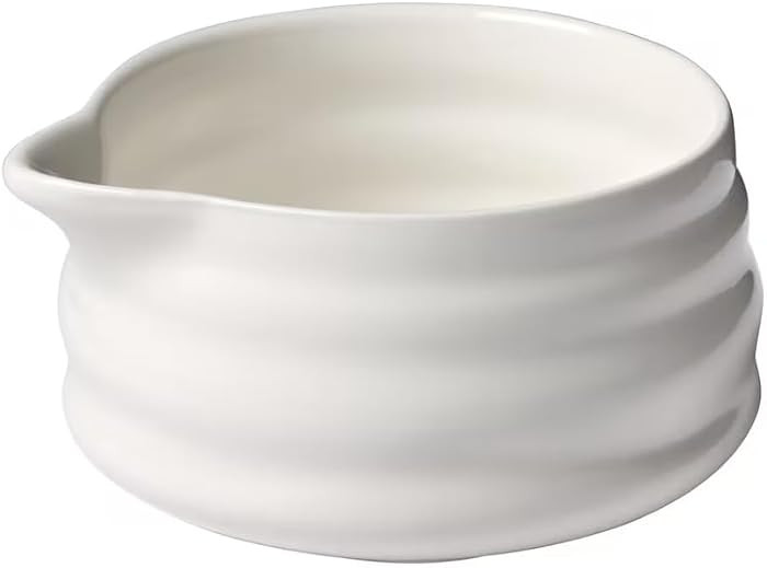 BlendWell Ceramic Matcha Bowl with Spout, White Chawan Mixing Bowl for Whisking and Pouring Match... | Amazon (US)