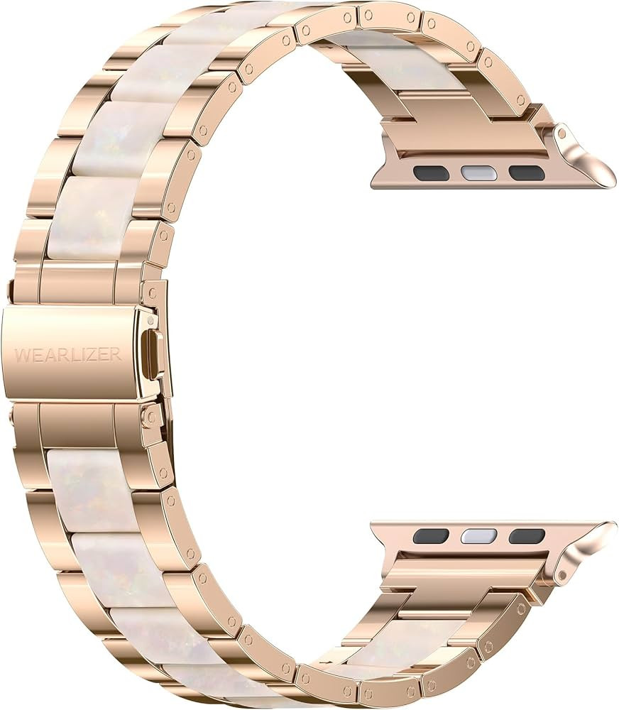 Wearlizer Compatible with Apple Watch Band 42/44/45/46/49mm Fashion Wristbands Womens, Stainless ... | Amazon (US)