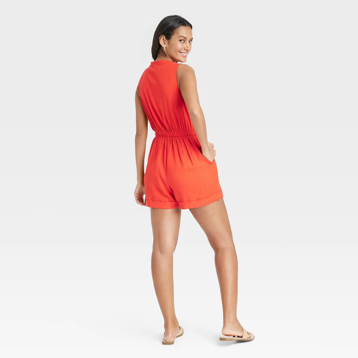 Women's Linen Mini Jumpsuit - A New Day™ | Target