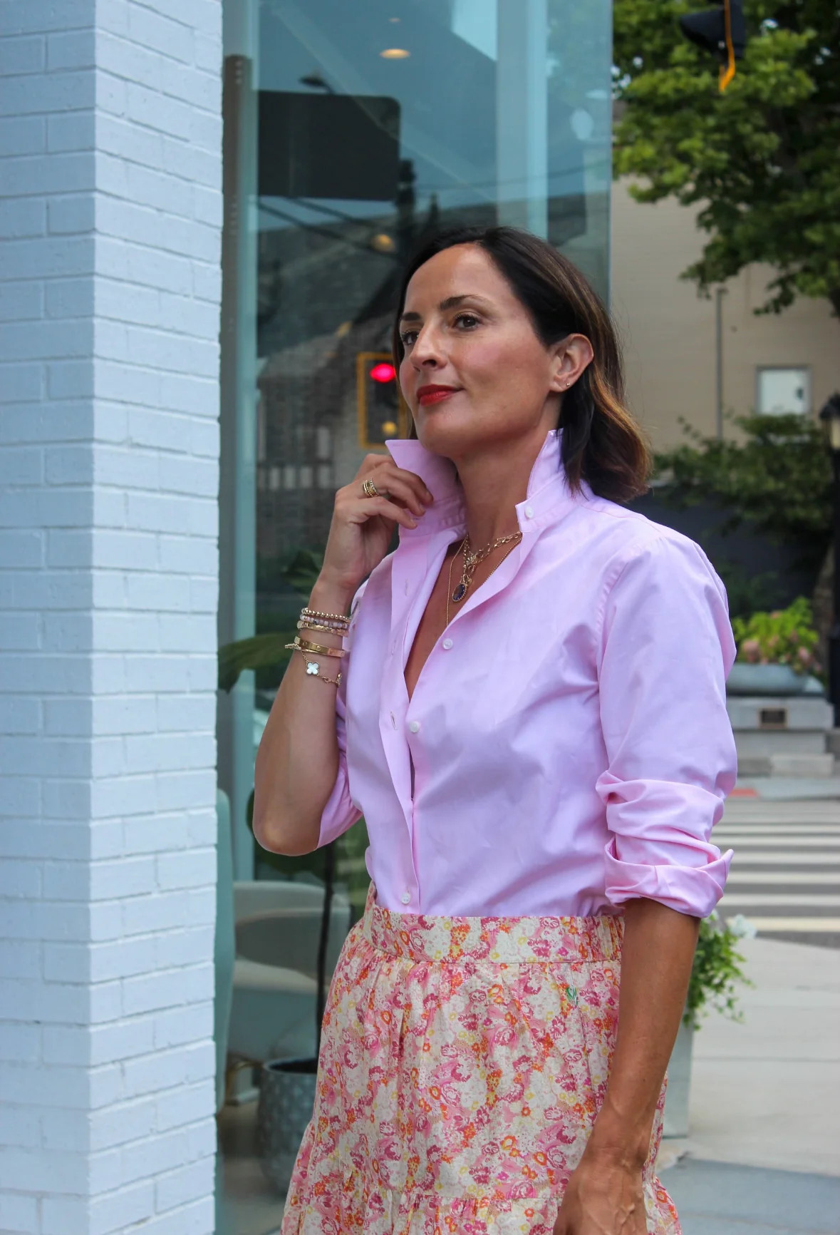 The Jackie Button Down in Pink | Lewellyn