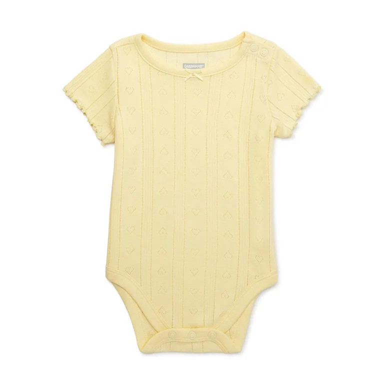 Garanimals Baby Girls Short Sleeve Pointelle Bodysuit, Sizes 0/3M-24M | Walmart (US)