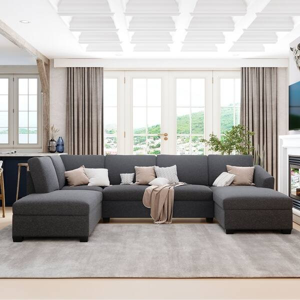 Modern U-Shape Sectional Sofa with Extra Wide Chaise Lounge Couch - Overstock - 35734521 | Bed Bath & Beyond