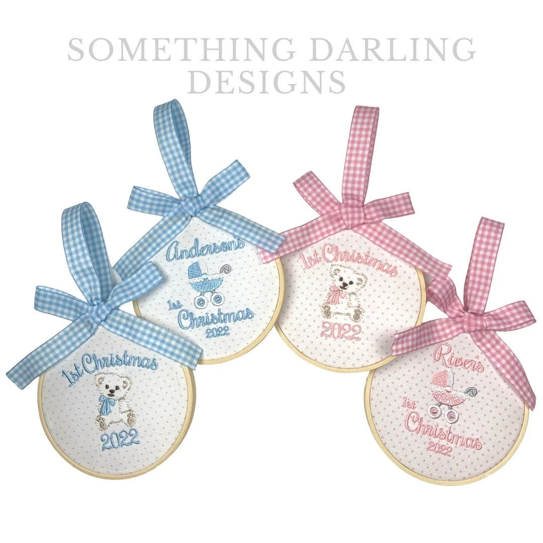 Baby's First Christmas Gift /Personalized Keepsake Ornaments / 2022 Dated Baby Ornaments / Embroi... | Etsy (US)