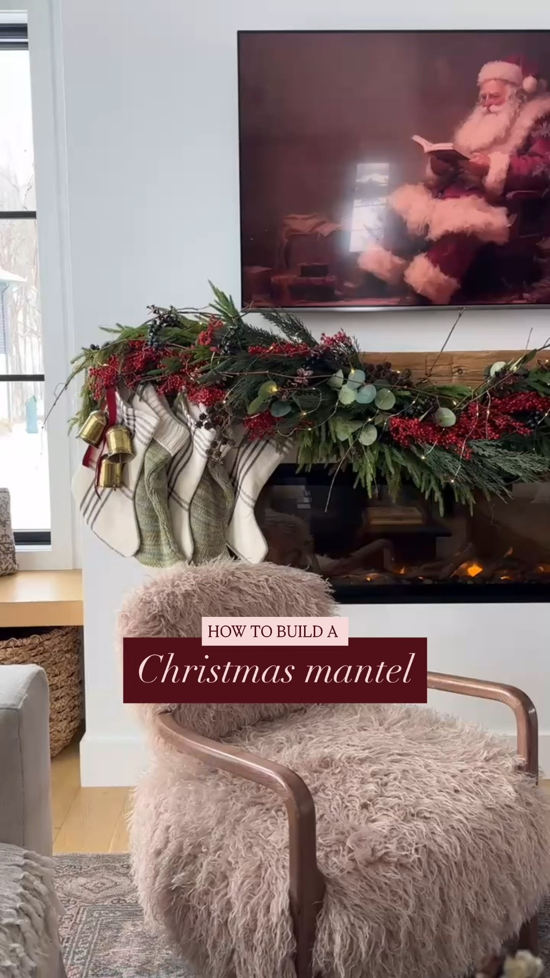 How to build a gorgeous Christmas mantel. Layer garlands, lots of berries (red and blue), eucalyptus, evergreen sprigs, fairy lights! 

Classic Christmas, red Christmas, traditional holiday decor, Christmas greenery, Christmas foliage, Christmas stems, Christmas fireplace, holiday home decor, Christmas decor, Christmas garland 

#Christmasmantel #diychristmas #holidaydecorating #christmasfireplace #christmasstocking #christmasgarland #fireplacedecor #christmasdecor #christmashowto #classicchristmas

#LTKSeasonal #LTKHome #LTKHoliday