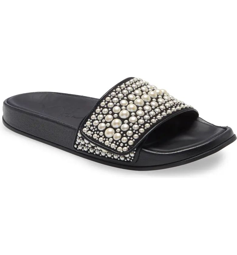 Jimmy Choo Fitz Imitation Pearl Embellished Slide Sandal | Nordstrom | Nordstrom