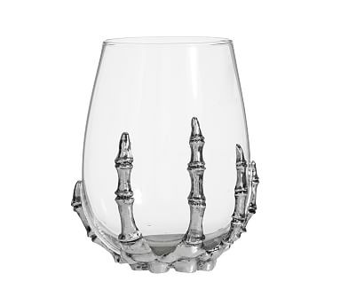 Skeleton Hand Stemless Wine Glass | Pottery Barn (US)