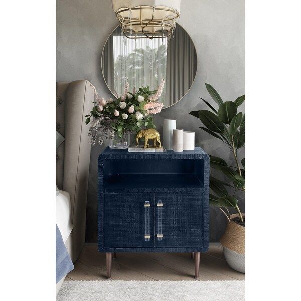 Marco Lacquer Indigo Side Table | Bed Bath & Beyond
