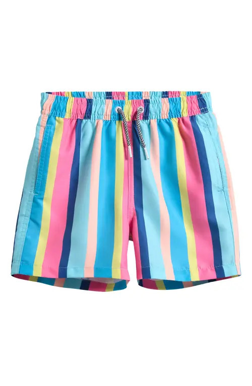 Boardies Kids' Stripe Swim Trunks in Blue Multi at Nordstrom, Size 5-6Y | Nordstrom