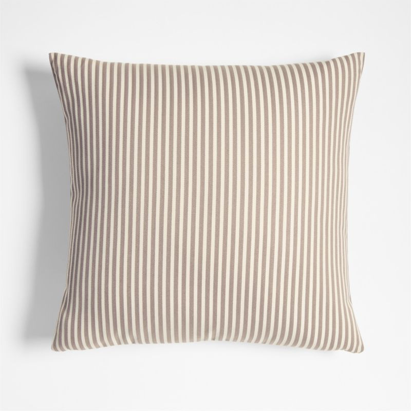 Simone 20"x20" Dark Soft Blush Stripe Outdoor Throw Pillow by Jake Arnold | Crate & Barrel | Crate & Barrel