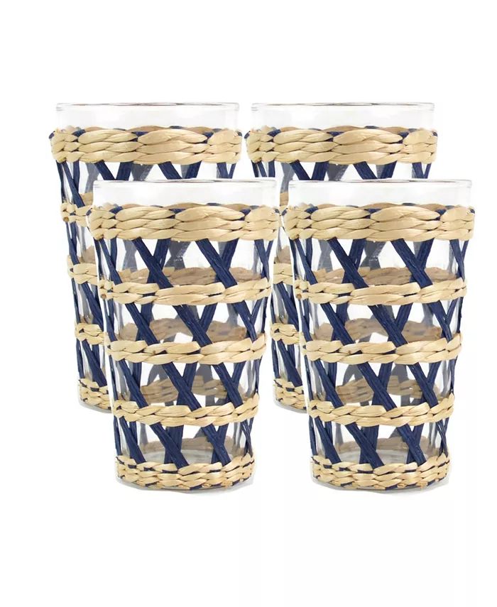 8 Oak Lane Glass Rattan Tumbler, 4 Piece Set - Macy's | Macy's