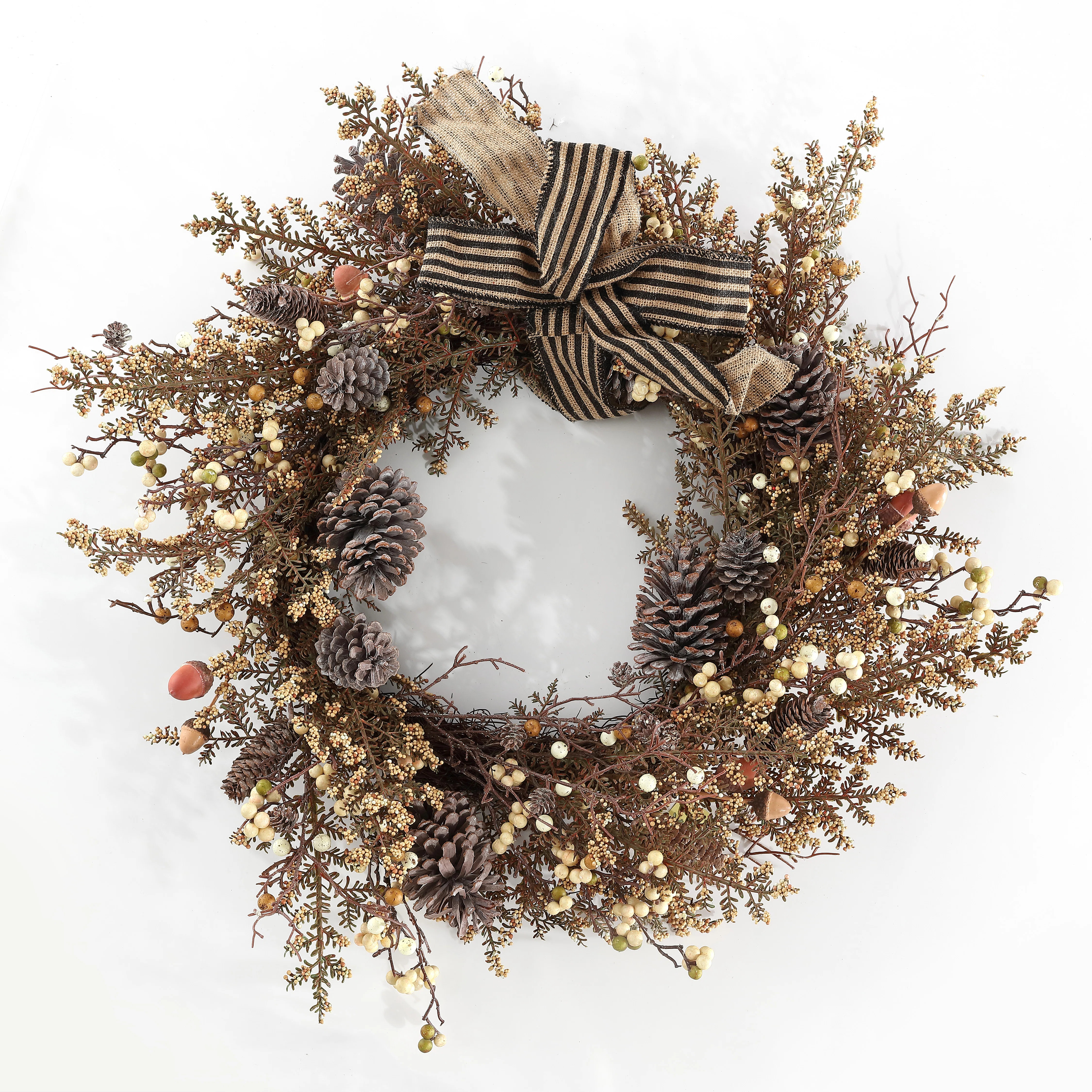 Berry with Pinecones 31" PVC Wreath | Wayfair North America