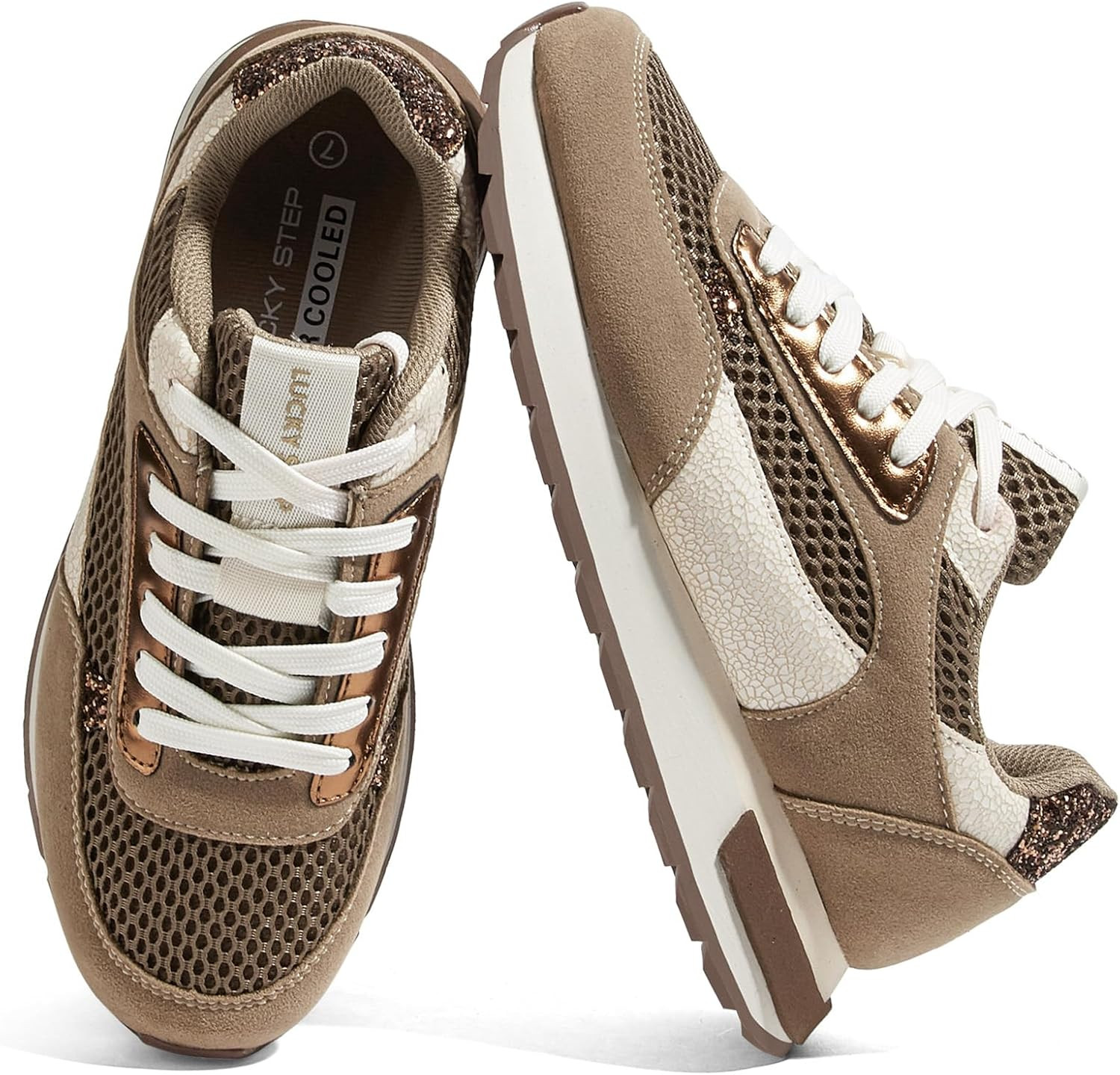 LUCKY STEP Women's Chunky Fashion Sneakers | Amazon (US)