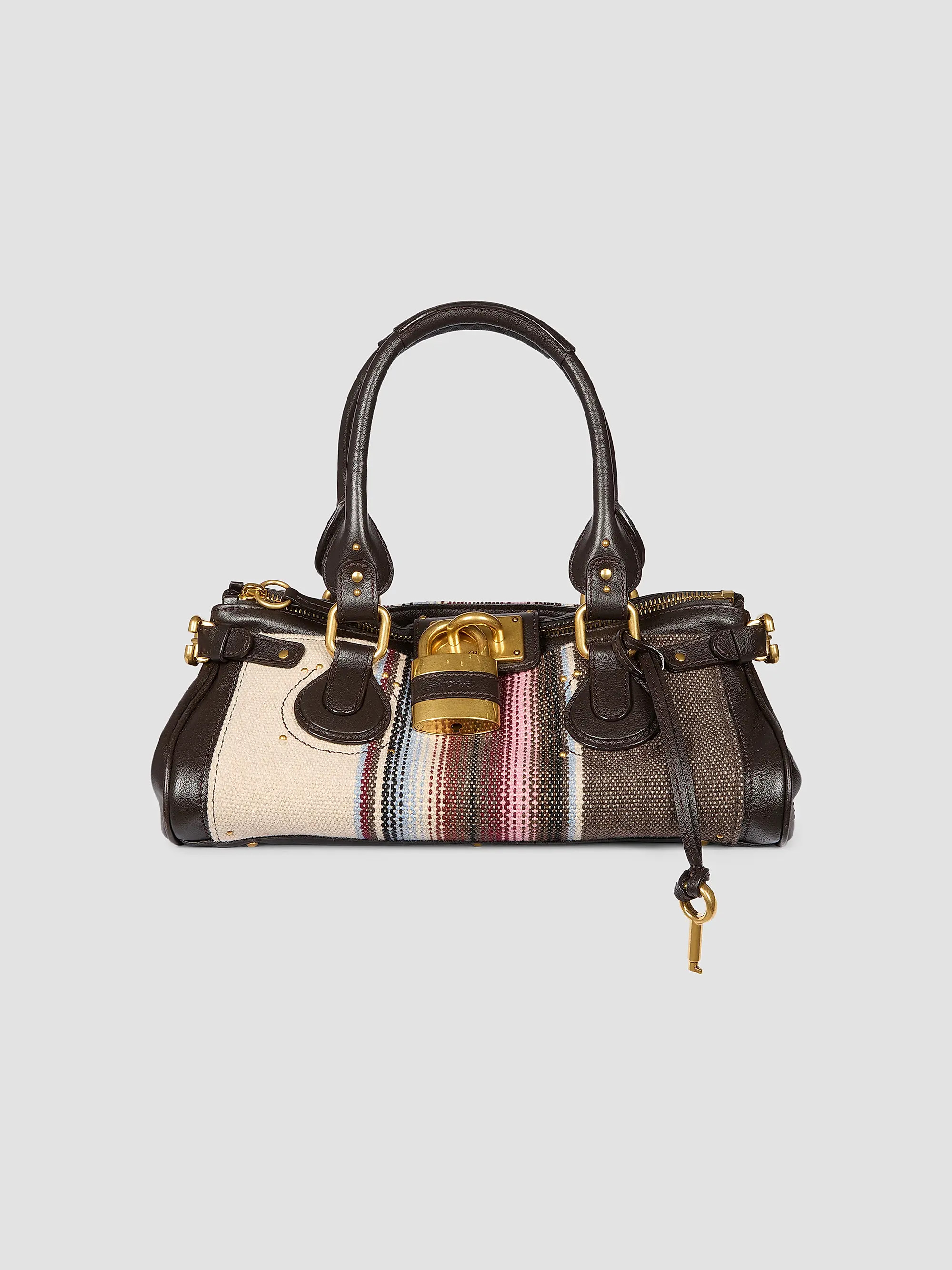 Paddington Striped Leather Shoulder Bag | Saks Fifth Avenue