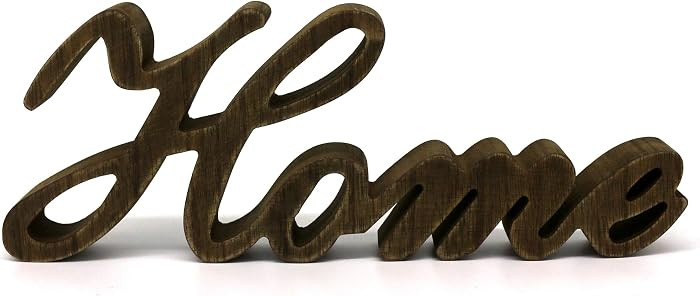 CVHOMEDECO. Rustic Vintage Distressed Wooden Words Sign Free Standing "Home" Tabletop/Shelf/Home ... | Amazon (US)