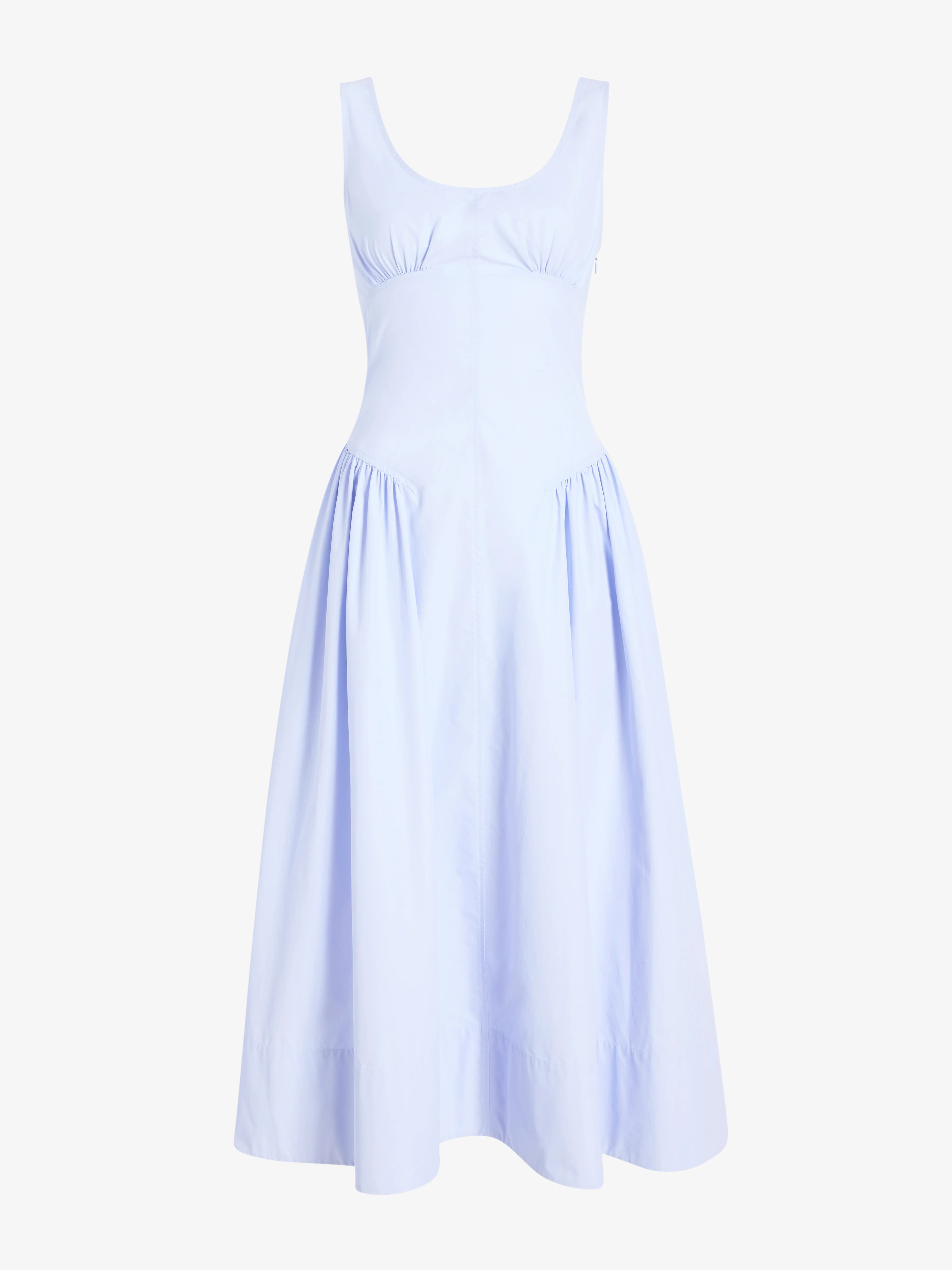 Proenza Schouler White Label Kendall Dress in Tech Cotton - Sky | Proenza Schouler Official Site | Proenza Schouler LLC