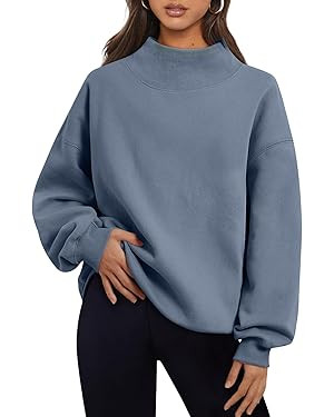 Trendy Queen Womens Oversized Sweatshirts Turtleneck Pullover Long Sleeve Hoodies Tops Fall Fashi... | Amazon (US)