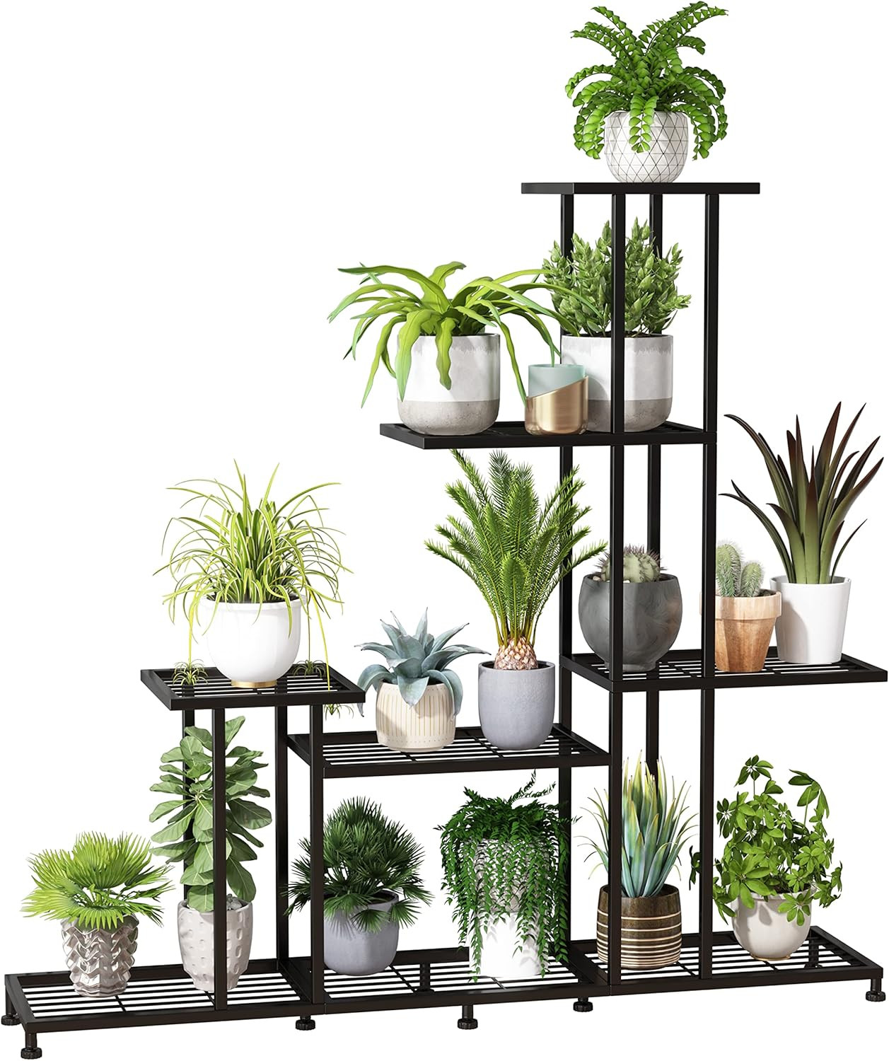 Metal Plant Stand, 5 Tiers Multifunctional Plant Stands for Indoor Plants, Decorative Black Steel... | Amazon (US)