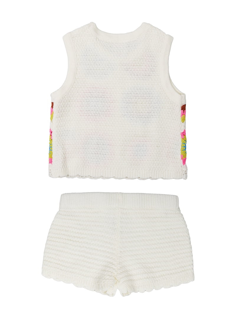 Wonder Nation Toddler Girl Crochet Tank and Short Set, Sizes 12M-5T | Walmart (US)