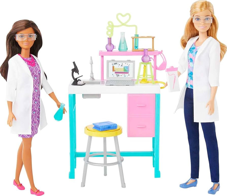 Barbie Careers Playset, Science Lab with 2 Scientist Fashion Dolls, Bench & 10+ Accessories (Amaz... | Amazon (US)