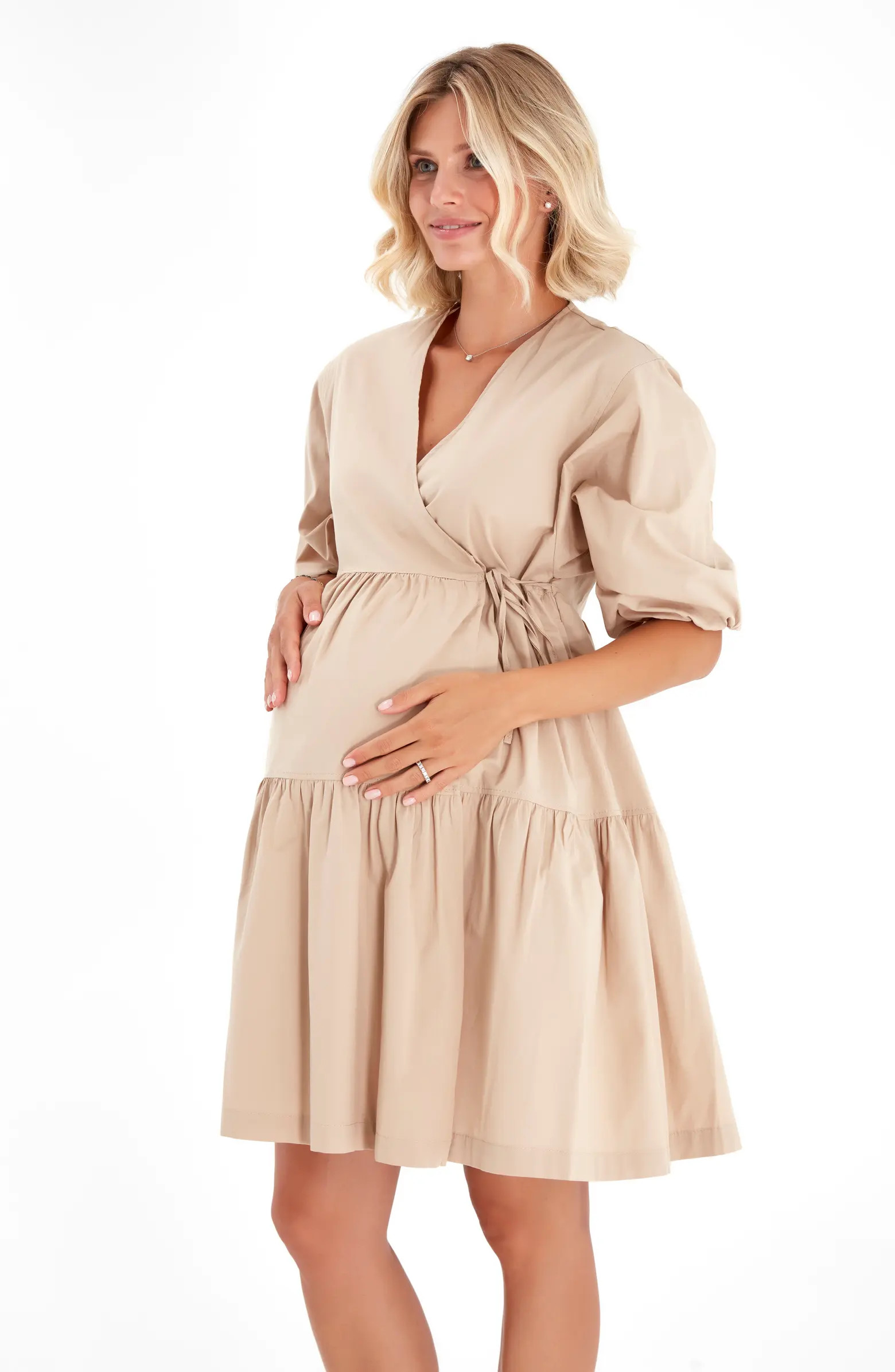 Tie Waist A-Line Maternity/Nursing Wrap Dress | Nordstrom