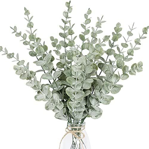 Tiyard 15pcs Artificial Eucalyptus Leaves Stems Real Grey Green Touch Leaf Branches for Home Offi... | Amazon (US)