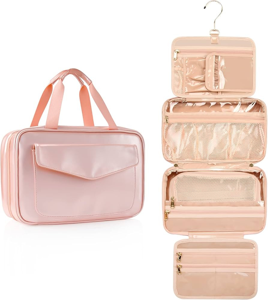 CUBETASTIC Hanging Toiletry Bag for Women, Travel Makeup Organizer with Multiple Structure, Premi... | Amazon (US)