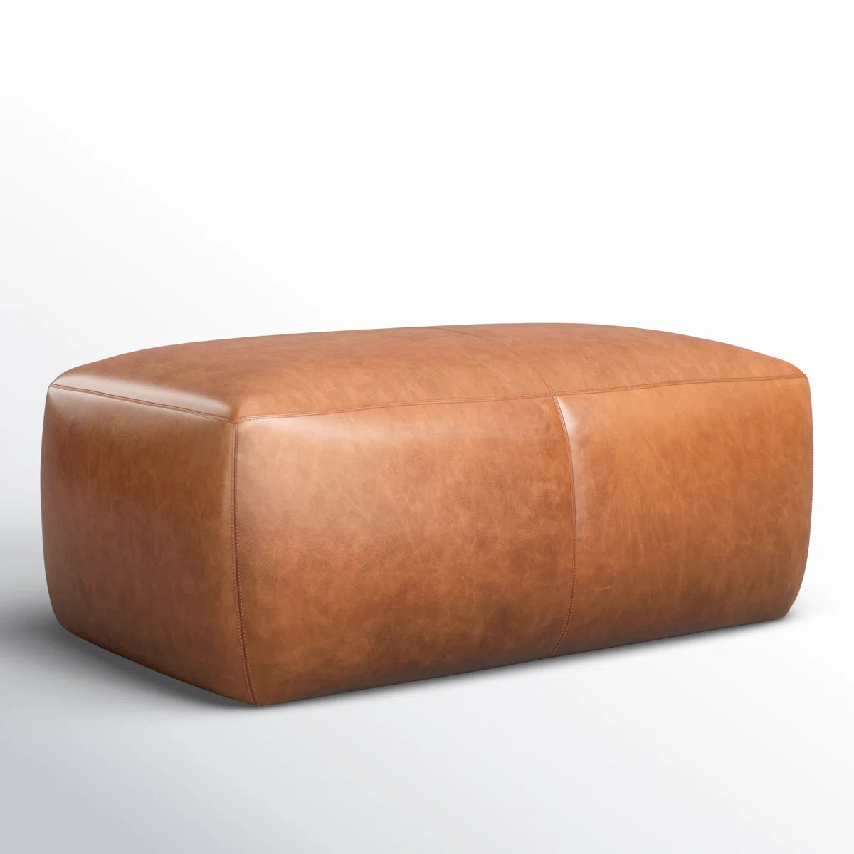 Denver Full-Grain Genuine Italian Leather Ottoman | Wayfair North America