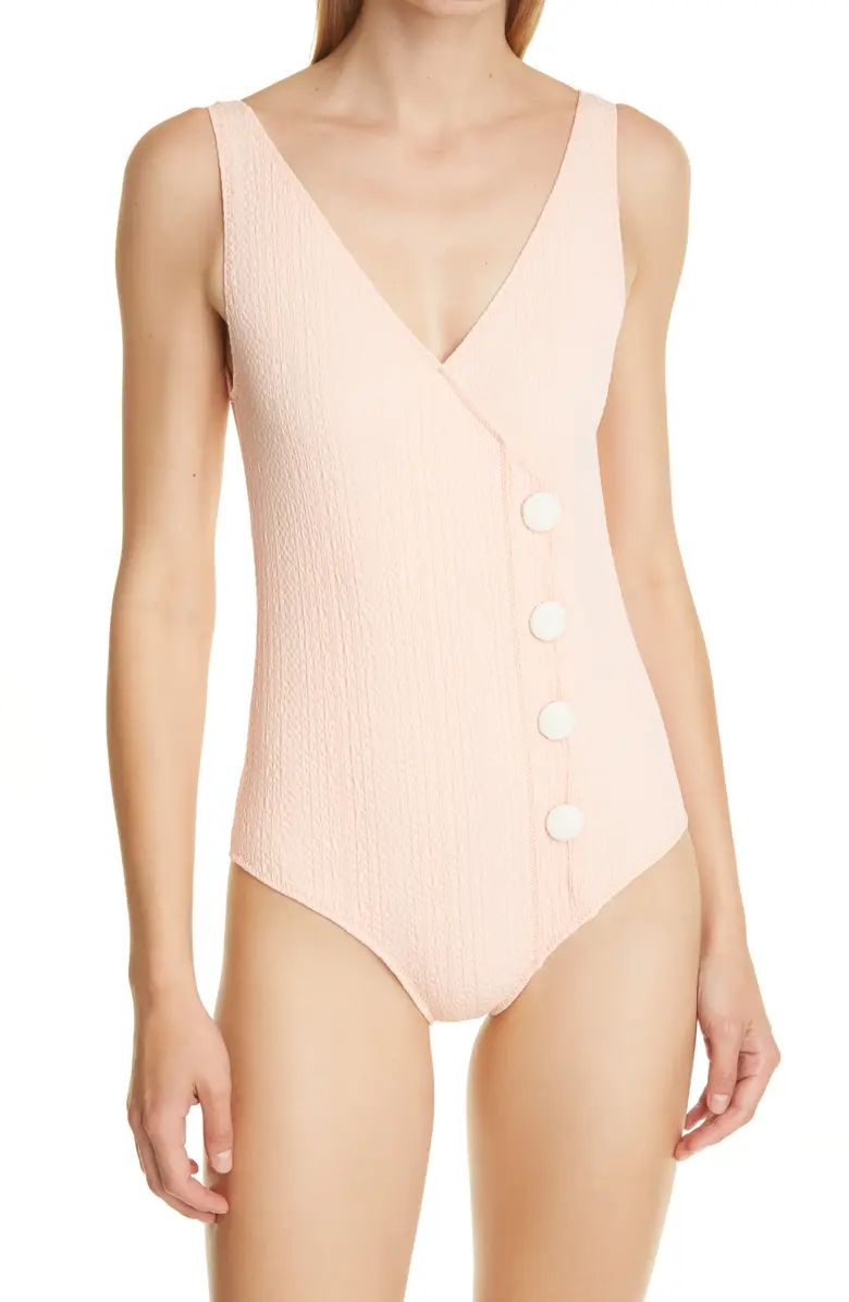 Scallop Button Down One-Piece Swimsuit | Nordstrom