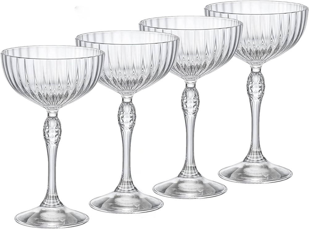 Bormioli Rocco America '20s 7.75 oz. Cocktail Coupe Glass, Clear, Set of 4 | Amazon (US)
