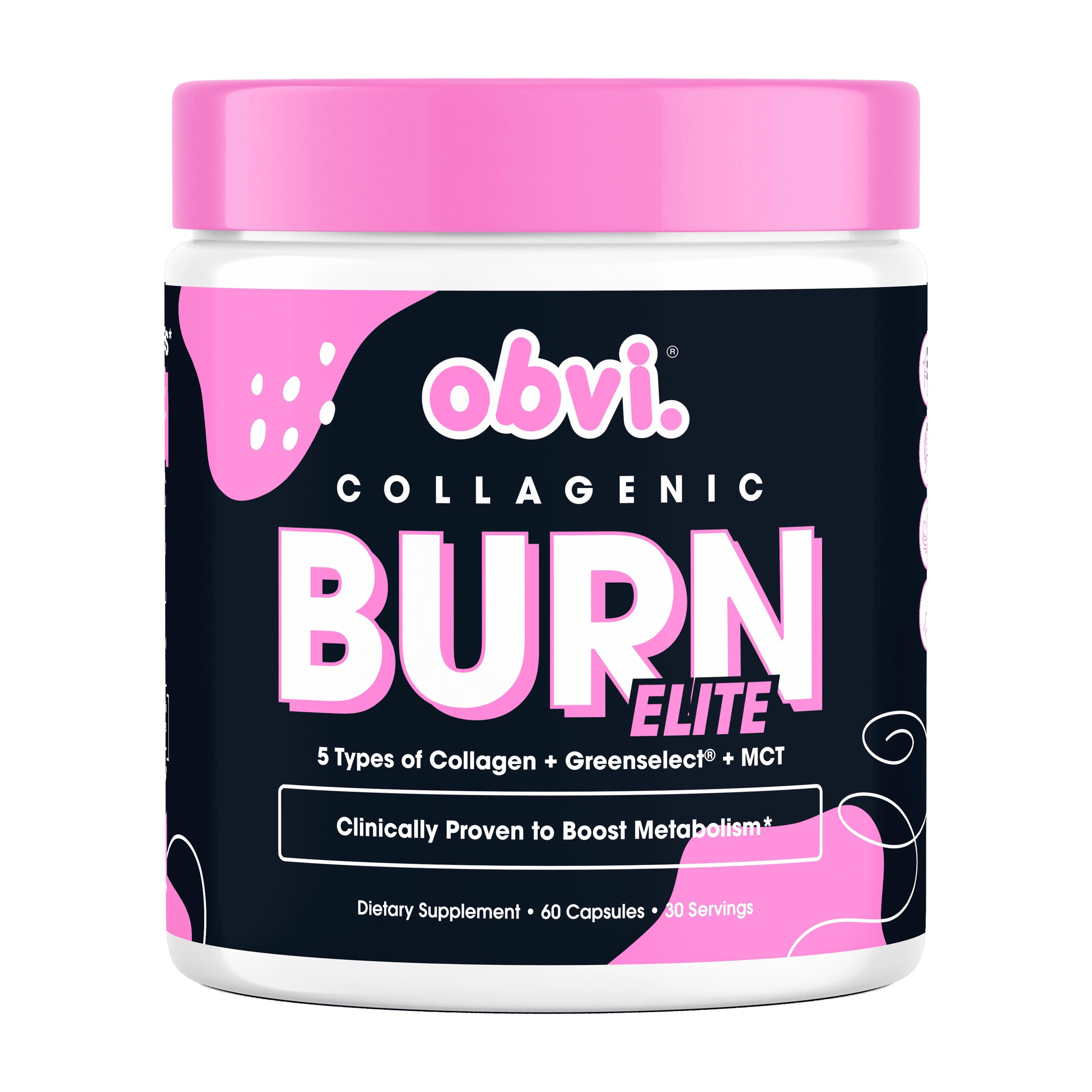 Obvi Collagenic Burn Elite, Collagen Peptides Infused Thermogenic Fat Burner, 60 Capsules - Walma... | Walmart (US)