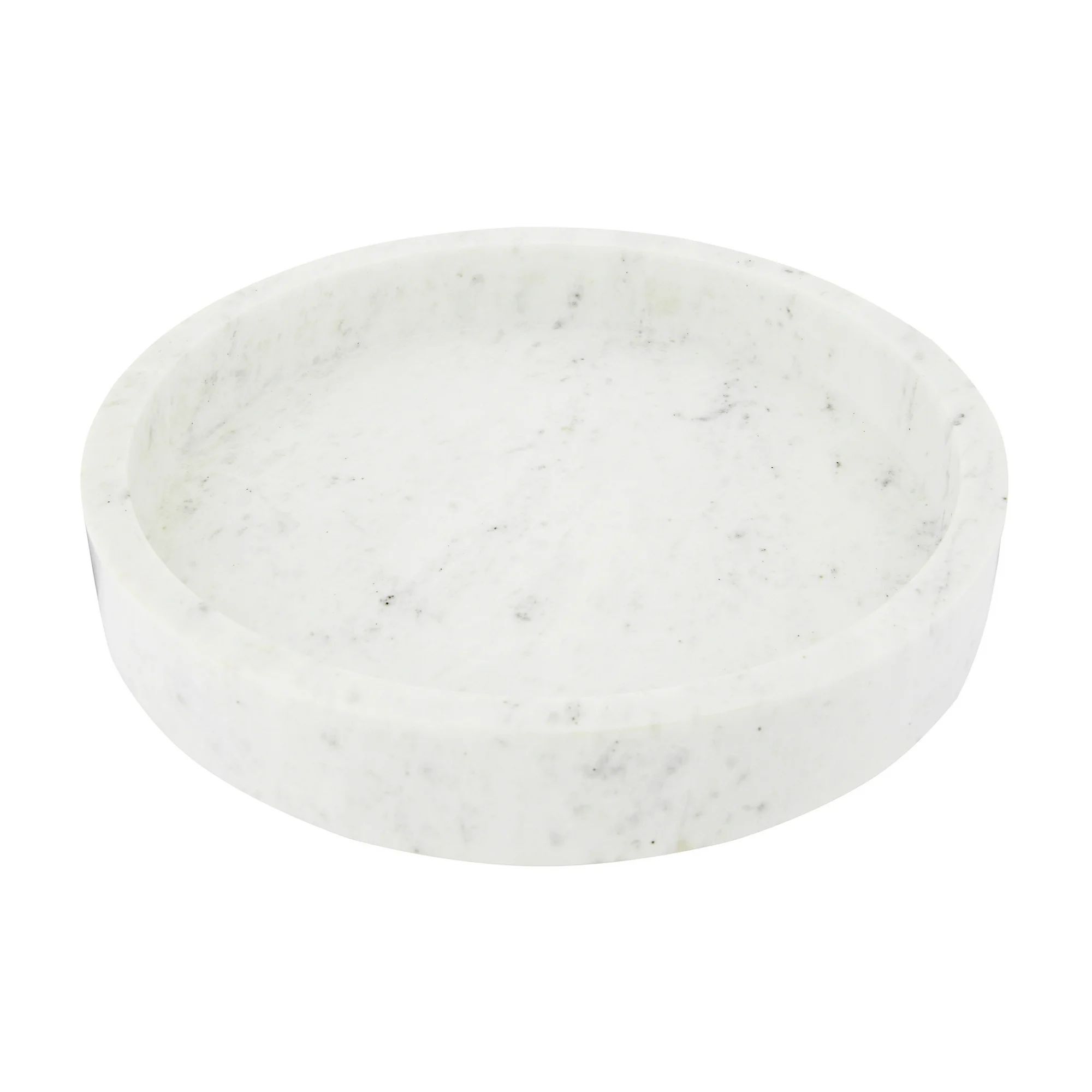 Creative Co-Op Minimalist Round Carved Marble Tray or Charcuterie Board, White - Walmart.com | Walmart (US)