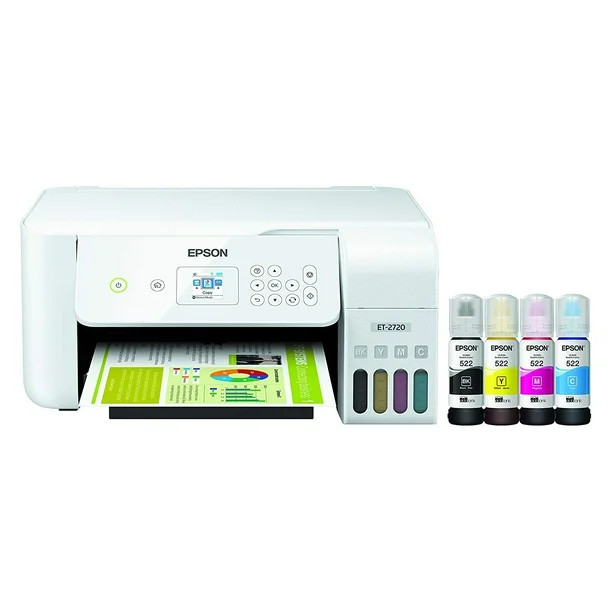 Epson EcoTank ET-2720 Wireless Color All-in-One Supertank Printer with Scanner and Copier, White | Walmart (US)