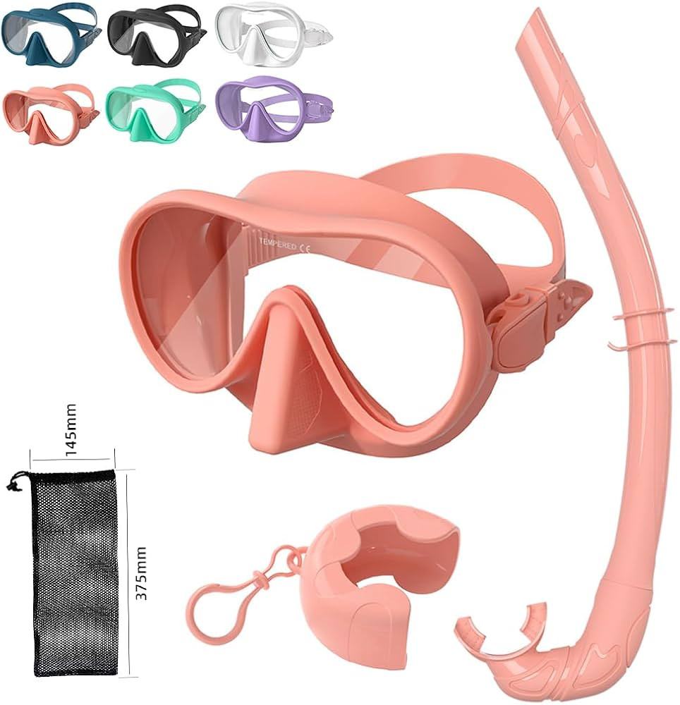 Huasheng Portable Snorkel Set Adults,Ultra Wide View Snorkeling Frameless Mask,Perfect Seal Silic... | Amazon (US)