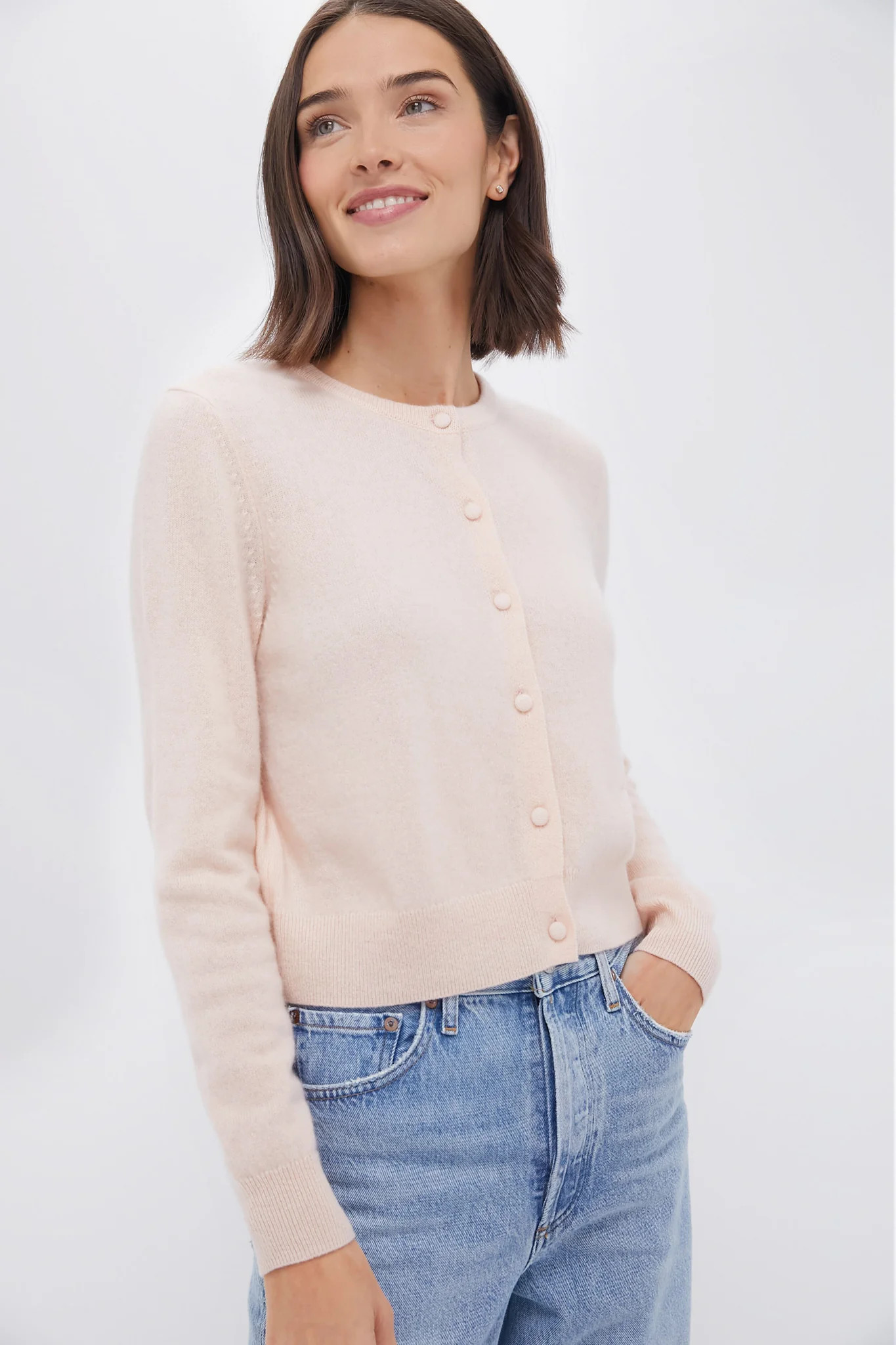 Soft Pink Riley Cashmere Cardigan | Tuckernuck (US)